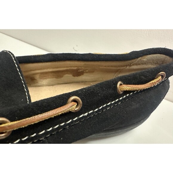 Lands End Women size 10 B black suede moccasin flat shoes style # 175254 - Picture 11 of 11